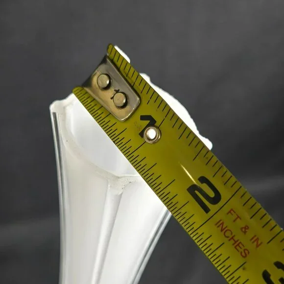 Vintage Clear Glass Floor Bud Vase 16" Tall Trumpet Stretch Flared Base Decor - Picture 8 of 9